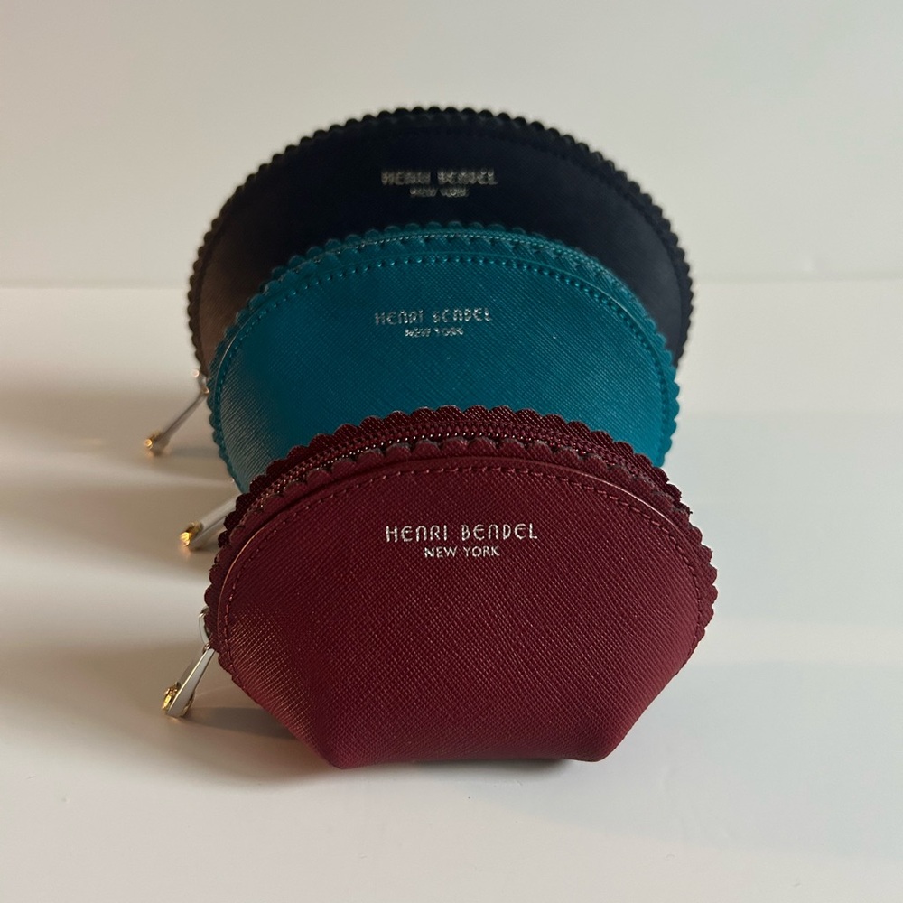 Henri Bendel New York Saffiano Pouch Set (3-Piece) Black, Teal, Burgundy - Picture 15 of 16